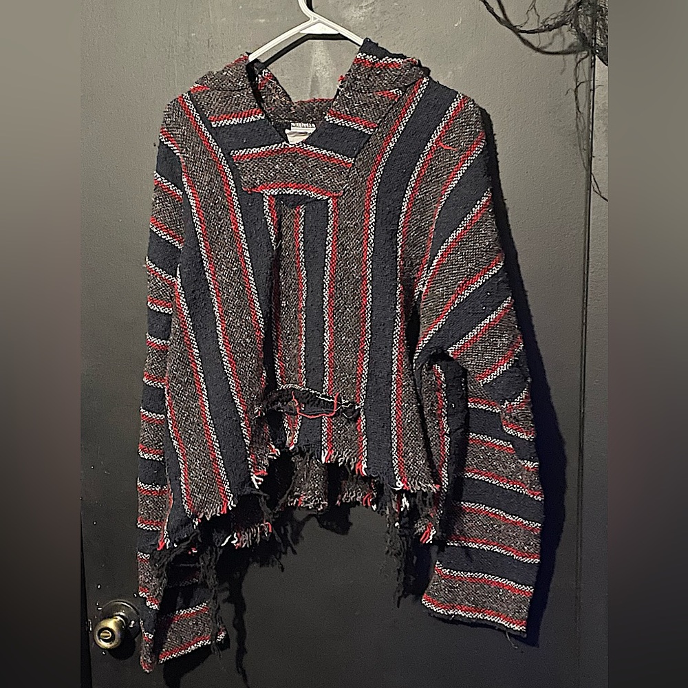 Baja striped cropped  hoodie